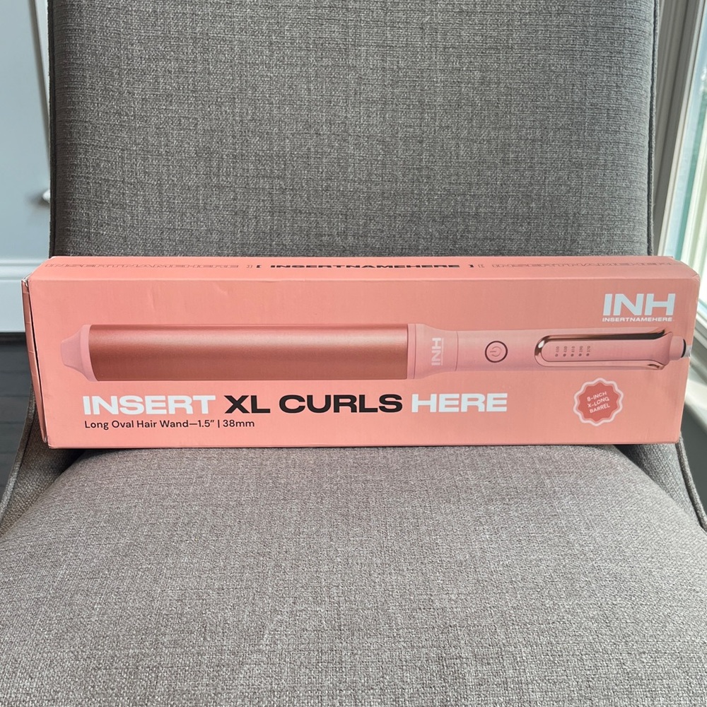 INH Insert XL Curls Here Oval Hair Curling Wand 1.5” used once, still in box